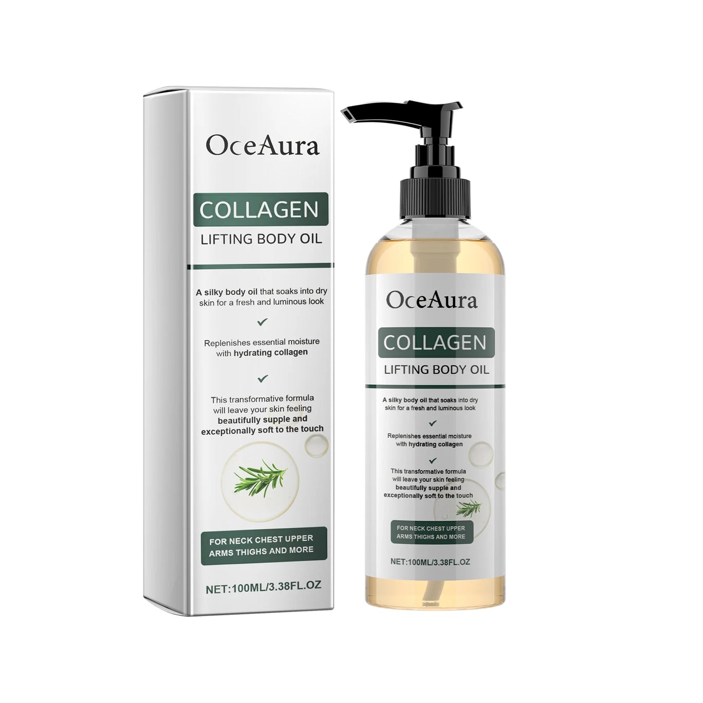 Collagen Firming Body Oil Deep Hydration Moisturizing Firming Arm Belly ＆ Excess Fat Whole Body Skin Massage Essential Oil 100ml