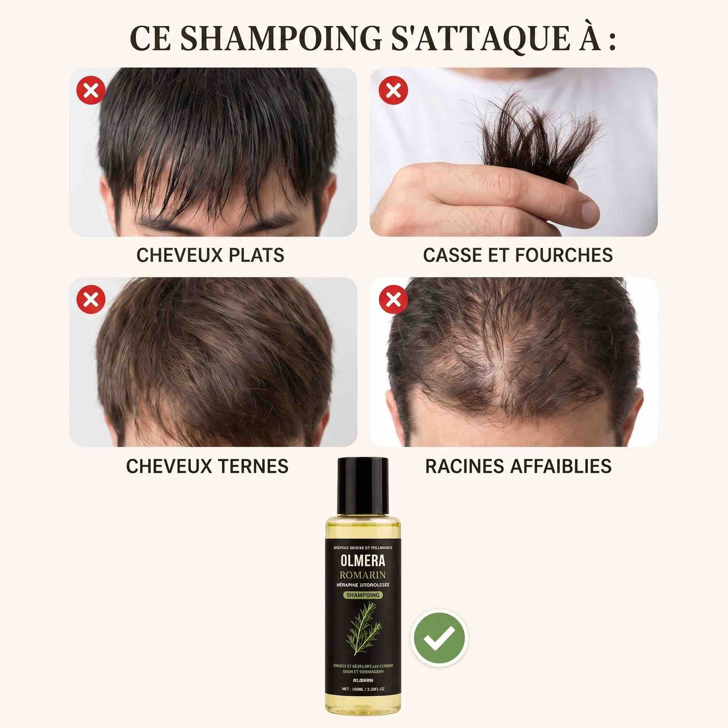 Shampoing au Romarin Et Hydrolat De Kératine Homme