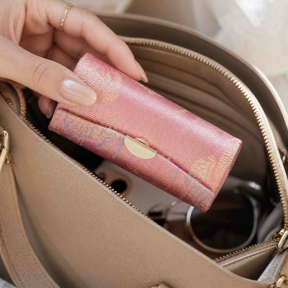 Silk Lipstick Case with Mirror